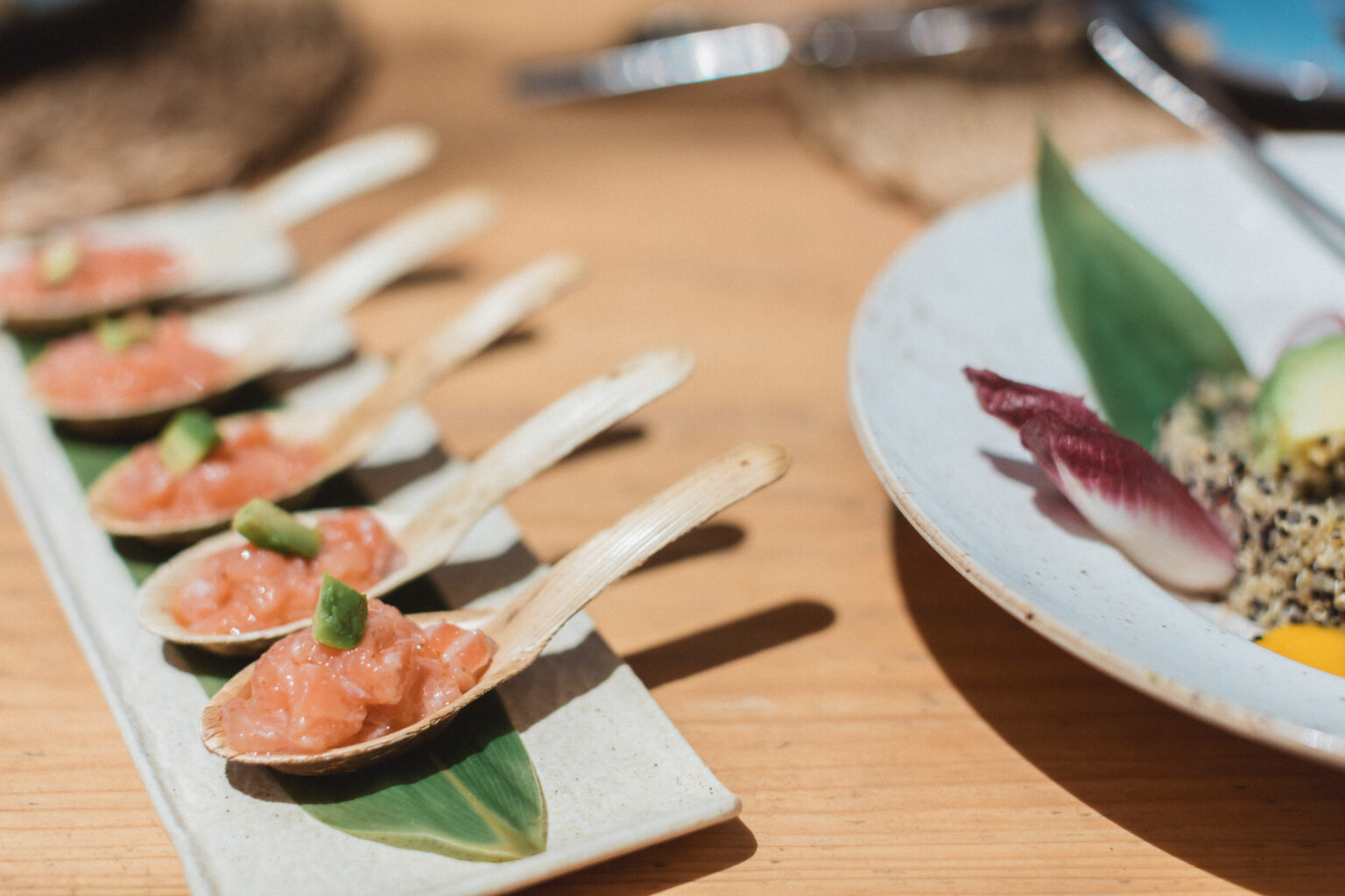 Entrante de catering de salmon